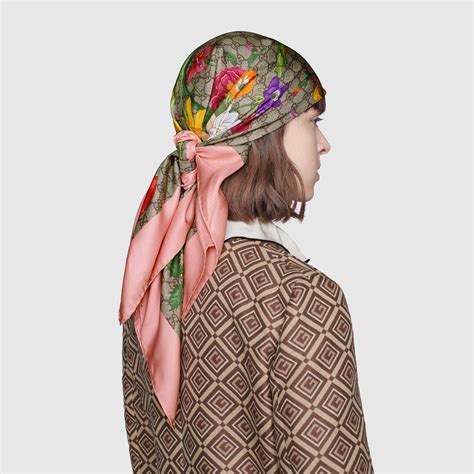 gucci head scarf pink|gucci scarf with fur trim.